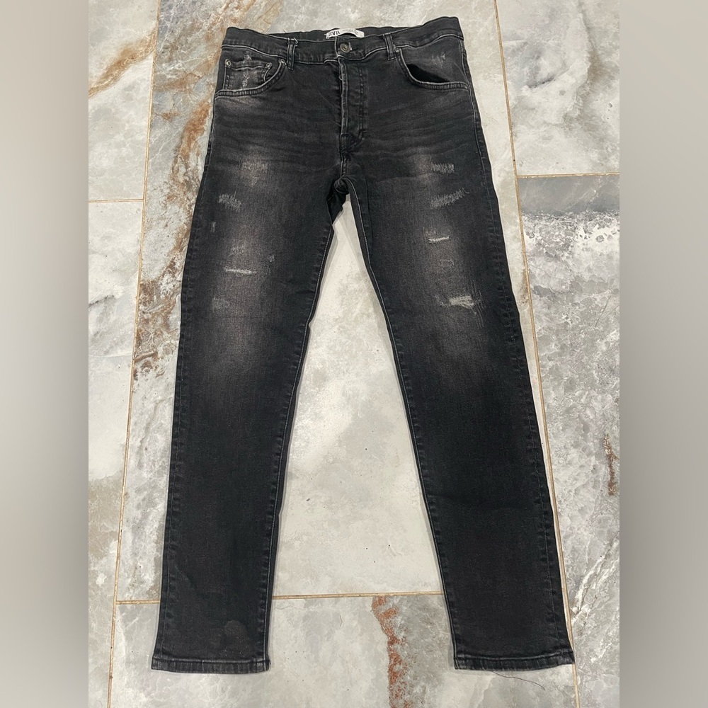 Zara Men's Charcoal Skinny Jeans